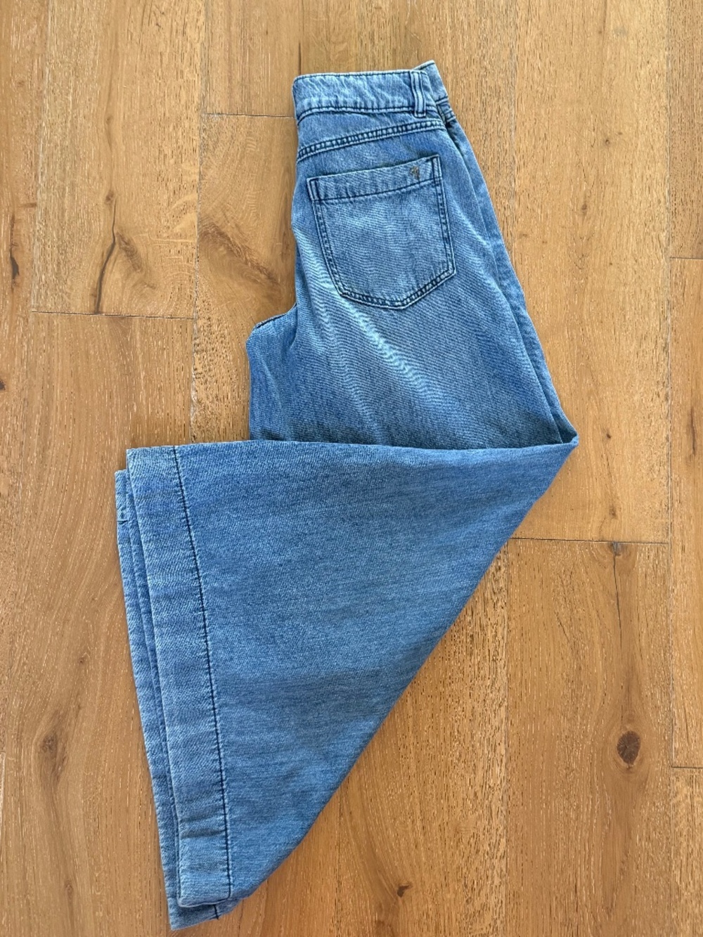 Pilcro Wide-Leg Light Blue Denim Jumpsuit Pants - Picture 6 of 6